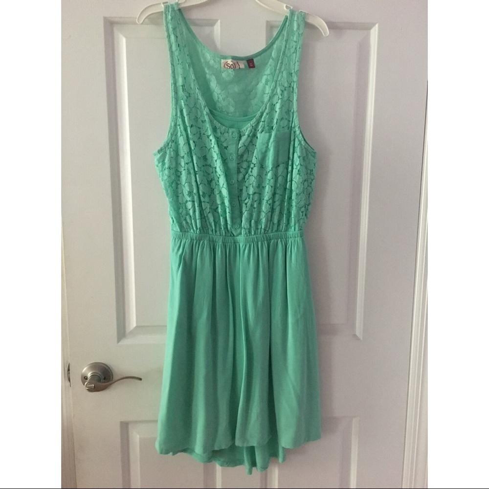 SO teal floral lace dress, lightly worn